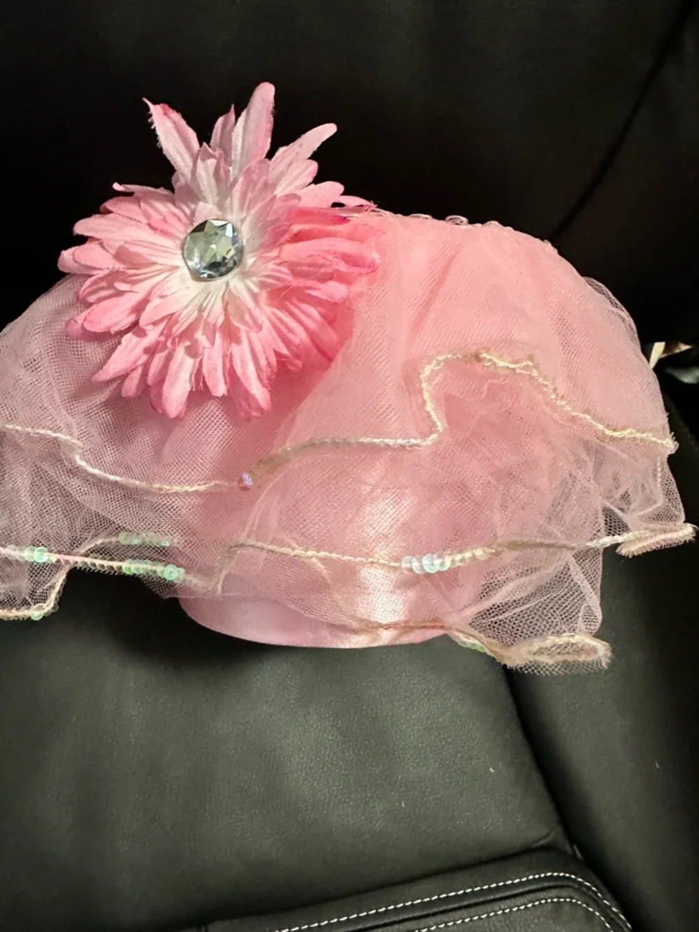 Pink Tulle Flower Basket